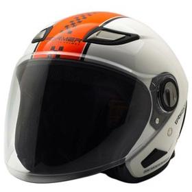 HELM HALF FACE CARGLOSS FORMER FLO ORANGE WHITE