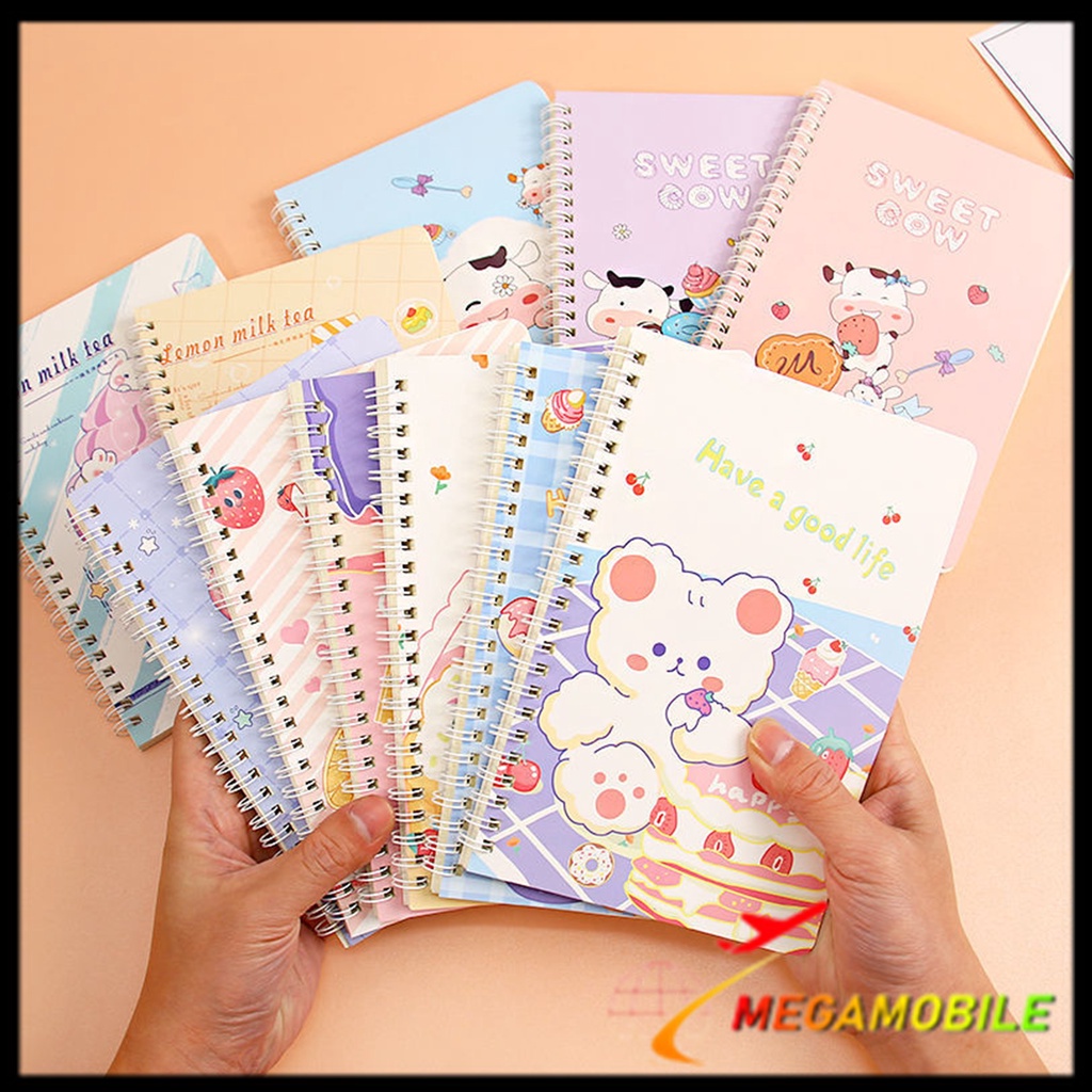 

MM - Buku Catatan Notebook A5 Isi 60 Lembar Buku Diary Aesthetic Motif Kartun Gaya Retro Buku Tulis Garis A5 Spiral Murah