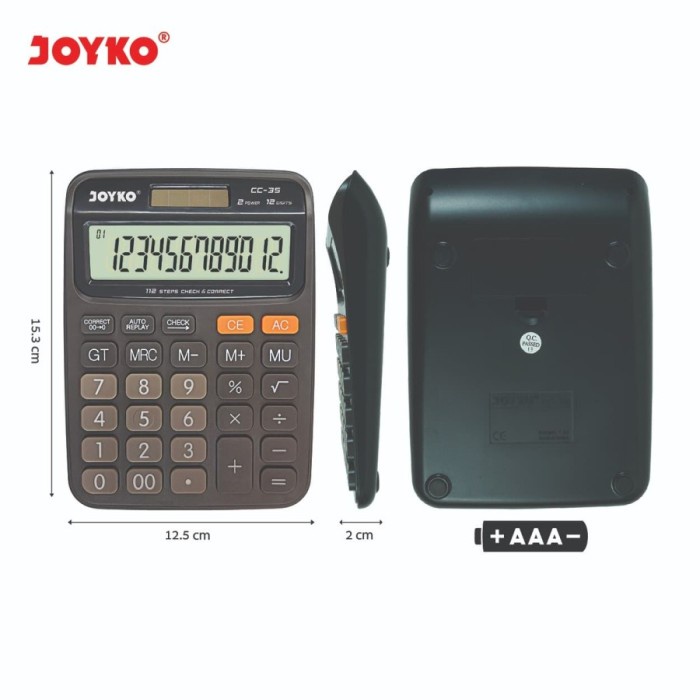 

CALCULATOR / KALKULATOR JOYKO CC-35 / 12 DIGITS / CHECK CORRECT ORIGINAL TERBARU