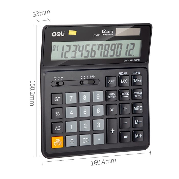 

DELI EM01020 CALCULATOR/KALKULATOR-12-DIGIT BLACK ORIGINAL TERBARU
