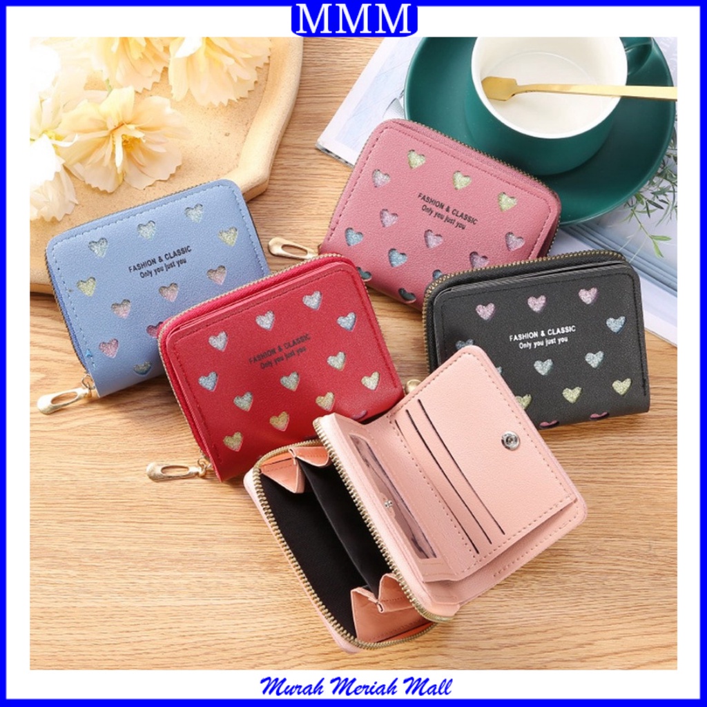 MMM Dompet Wanita Pendek Forever Memory Love Glitter 033 Dompet Wanita Mini Dompet Kartu Kecil