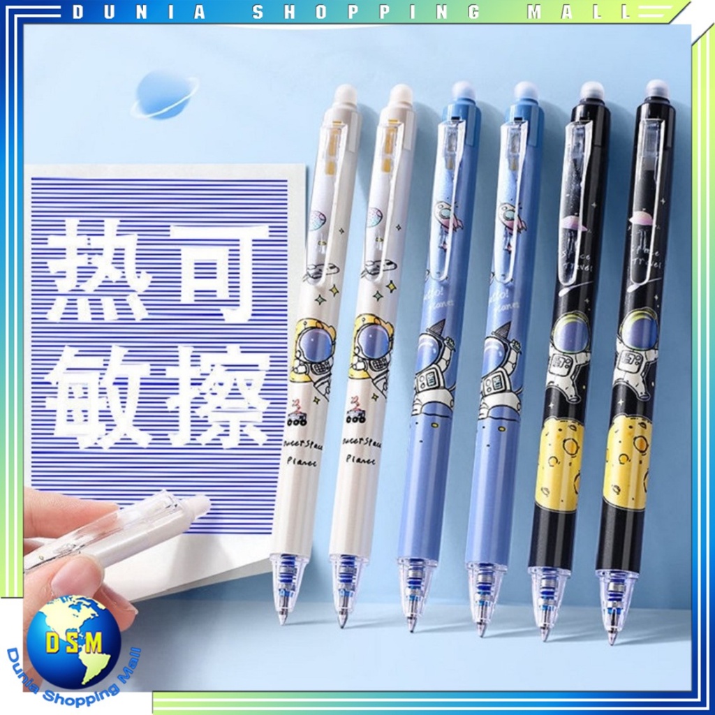 

DSM Pena Gel Karakter Astronot Dapat Dihapus Pulpen Gel Karakter 0.5mm Pena Aesthetic Edition Karakter Kartun Astronot Perlengkapan Sekolah Erasable Gel Pen