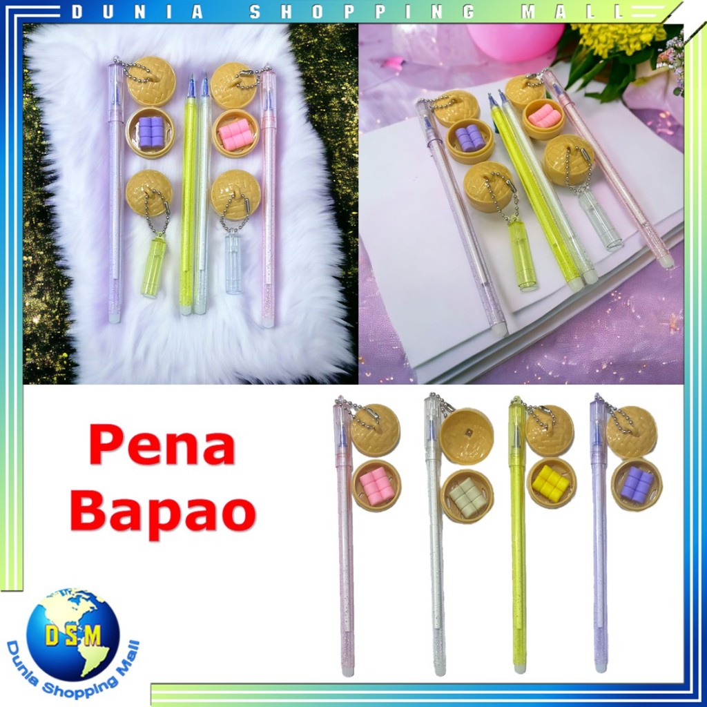 

DSM Pena Gantungan Bapao Pulpen Lucu Gantungan Dimsum Mantou Blue Ink Gel Bisa di Hapus Bolpoin Tinta Gel Cair Erasable Pen Pulpen Gantungan Makanan Lucu