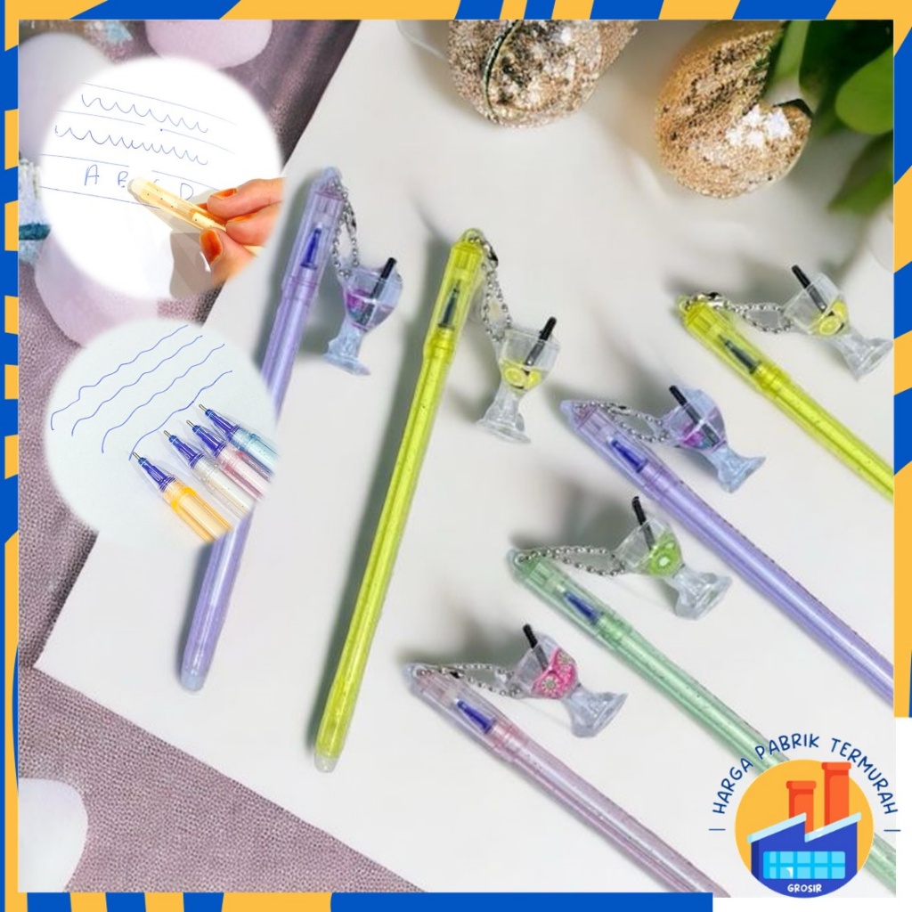 

HPT Pulpen Lucu Aesthetic Pulpen Gelas Juice Fancy Pen Gantungan Minuman Cocktail Bolpoint Karakter Minuman Cangkir Pena Gel Bolpen Unik Alat Tulis Kantor Gel Karakter