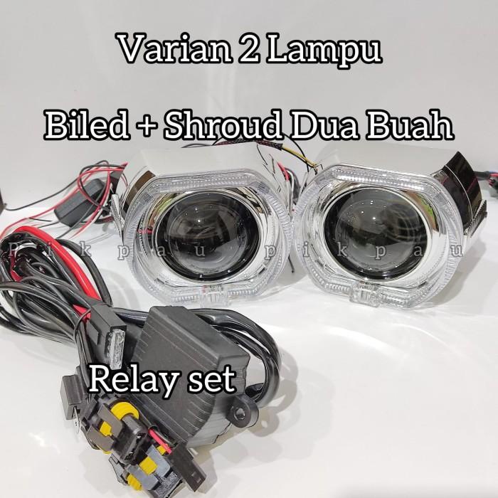 PAKET BILED MURAH - LAMPU BILED CR7 ORIGINAL+SHROUD2,5INCH+KABEL RELAY