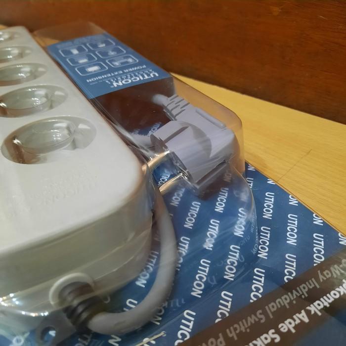 UTICON | STOPKONTAK 5 LUBANG DENGAN SAKLAR + KABEL | 5 LUBANG