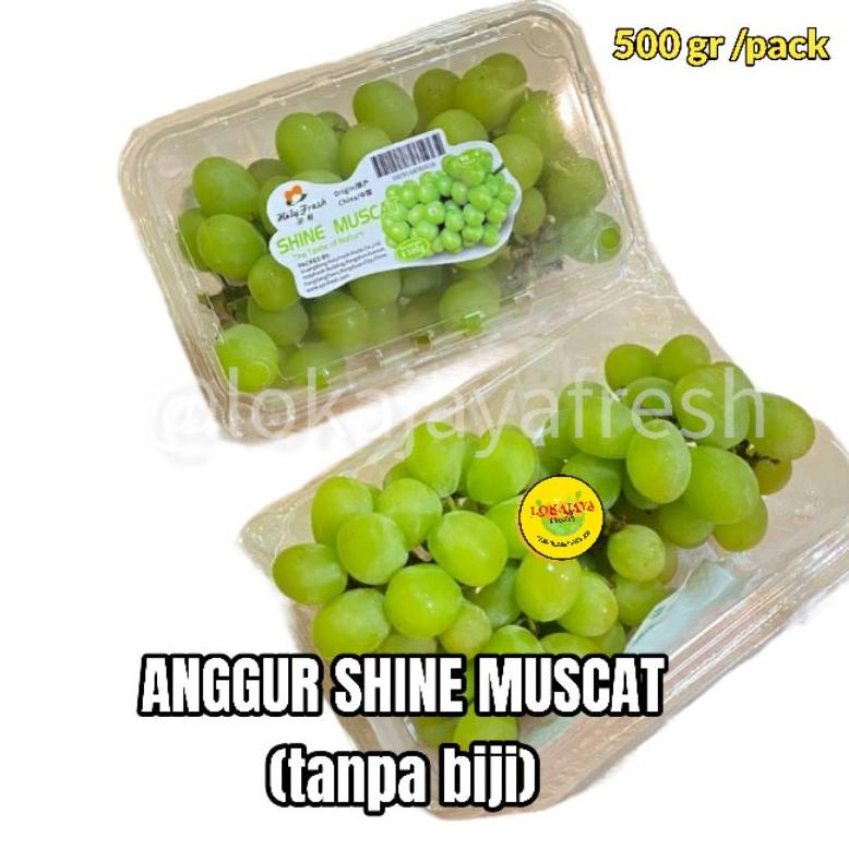 

Ready Anggur Shine Muscat 500 gram Seedless [Pengiriman Instant dan sameday]