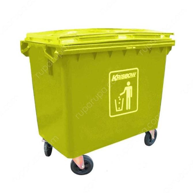Terlaris !! Krisbow Tempat Sampah Besar Plastik Outdoor 660Ltr Dustbin