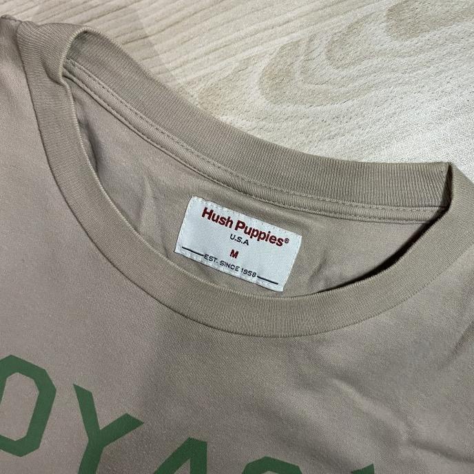 New T Shirt Hush Puppies Original Pria Kaos Abu Abu Grey Size M Pengiriman Cepat