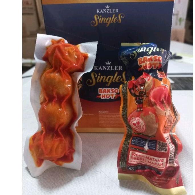

Ready Bakso pedas Kanzler Bakso hot Bakso sapi hot kanzler singles 1dus isi 12 pack