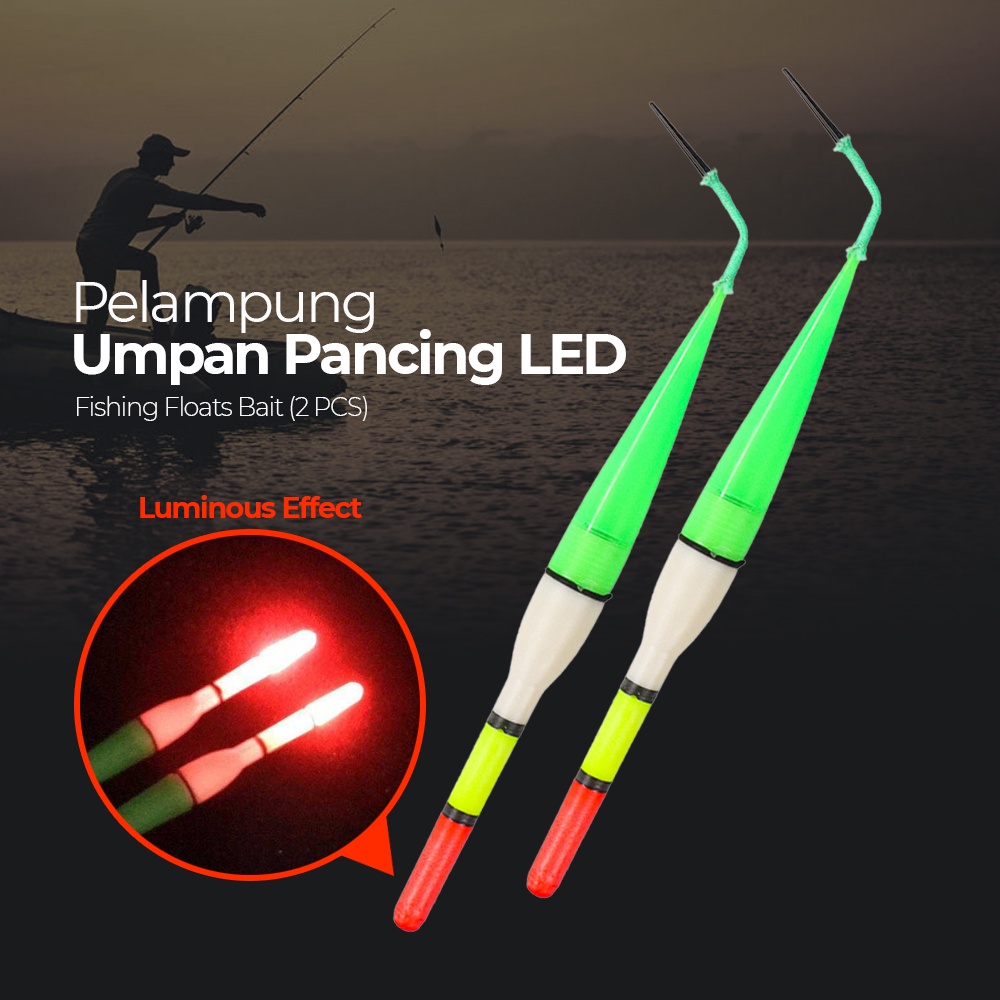 Pelampung Umpan Pancing LED Luminous Fishing Floats Bait 2 PCS/  Glow Stick Menyala Kumbul Nyala Sta