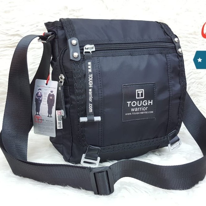 tas selempang pria Tas Selempang Tough Warrior Pria/Wanita 6109 Import Waterproof - Hitam(F0B4) TERM