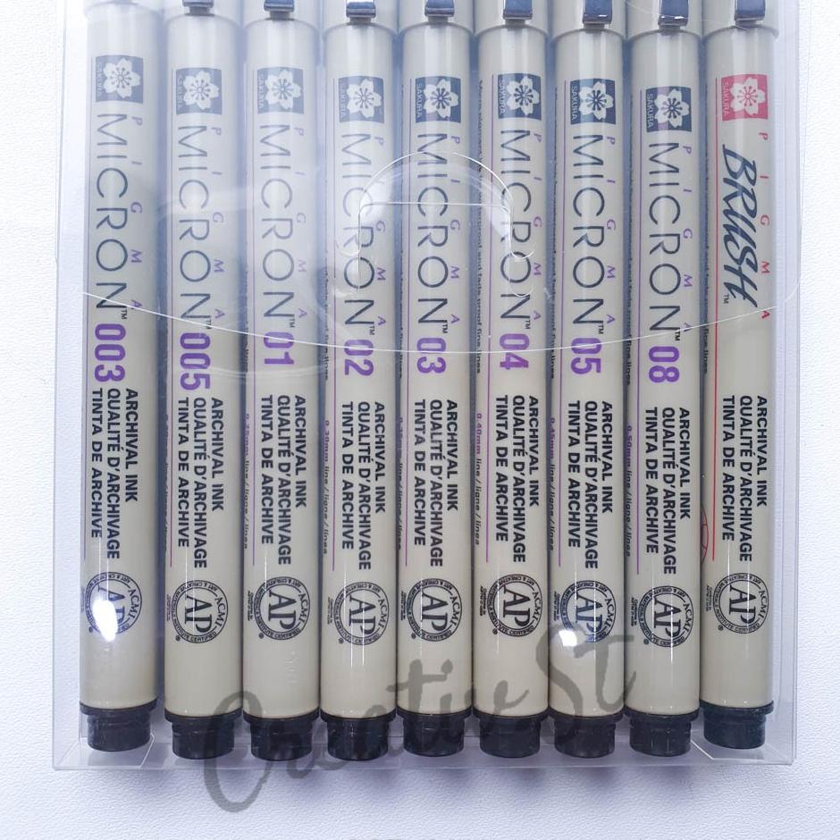 

Sakura Pigma Cron Drawing Set 003 - 08 + Brush A Gambar Set Lengkap