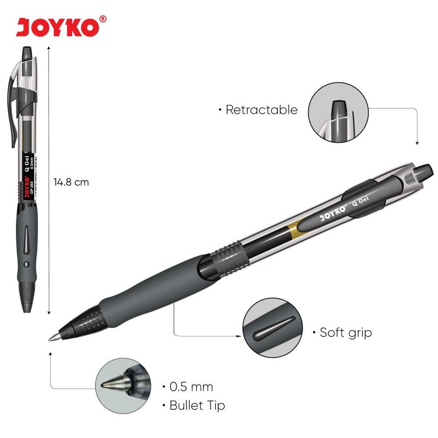 

Special Promo (1 Pack isi 12 Pcs) Bolpen Joyko GP-265 Q 0.5mm Gel Pen / Bolpen Joyko GP265 Q 0.5mm Gel Pen / Joyko GP 265 Sale