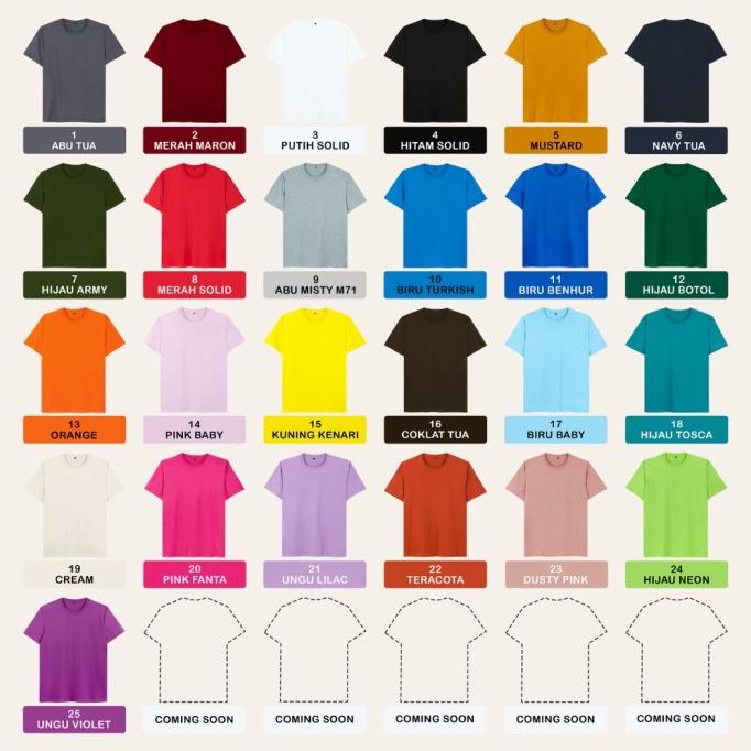 New kaos polos warna ungu muda lengan pendek