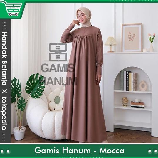 BAJU GAMIS HANUM GUZEL PREMIUM POLOS BAHAN KATUN TOYOBO ORIGINAL GUZEL