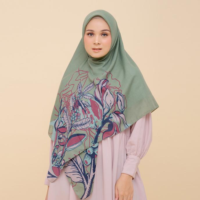 ZM Zaskia Mecca - Hijab Syari Adonara Sage Scarf Kerudung Segi Empat