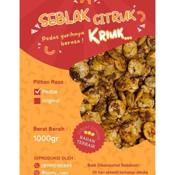 

Makan Ringan|Sna Seblak Citruk|Pedas Gurih Renyah 1000Gr