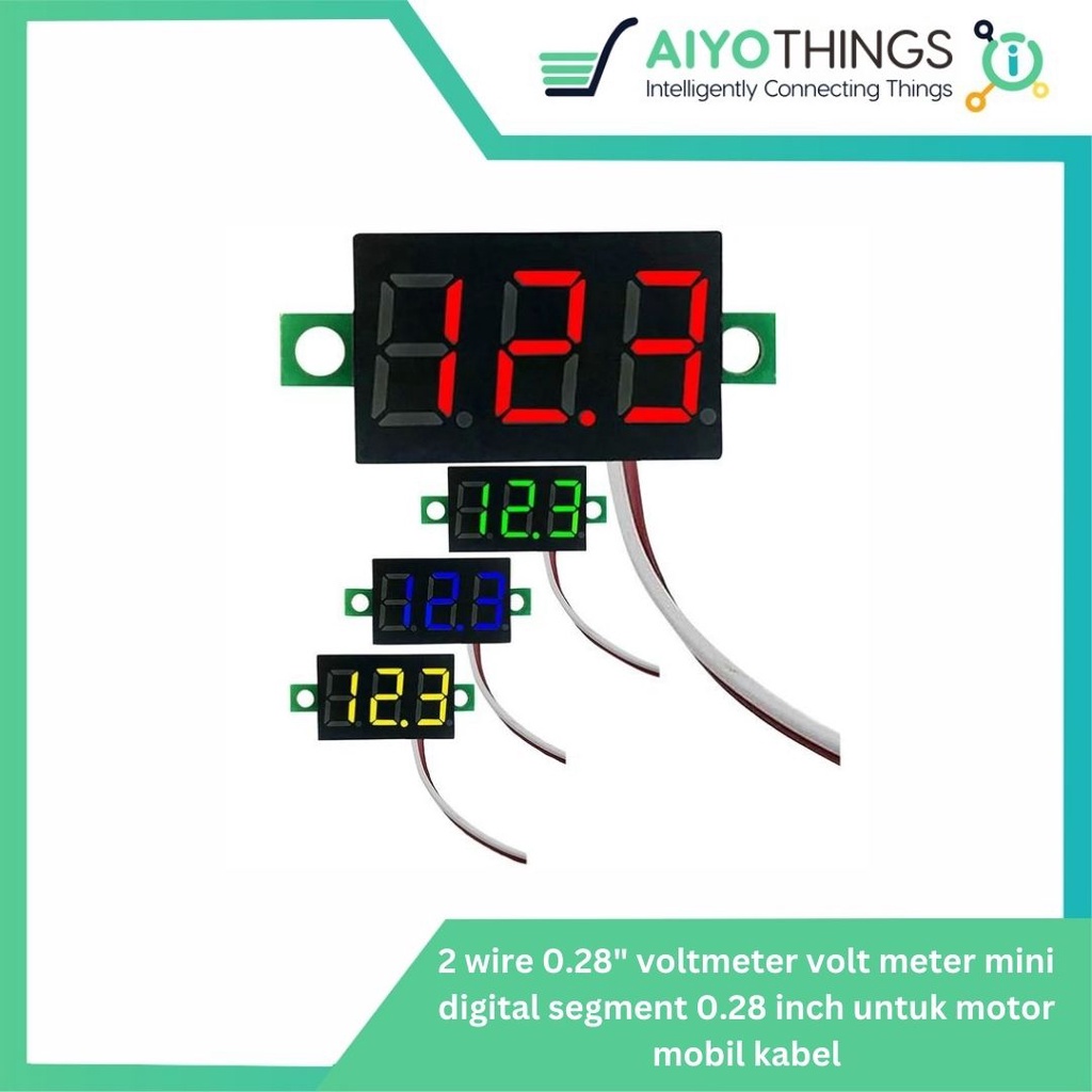 2 Wire 0.28" Voltmeter Volt Meter Mini Digital Segment 0.28 Inch