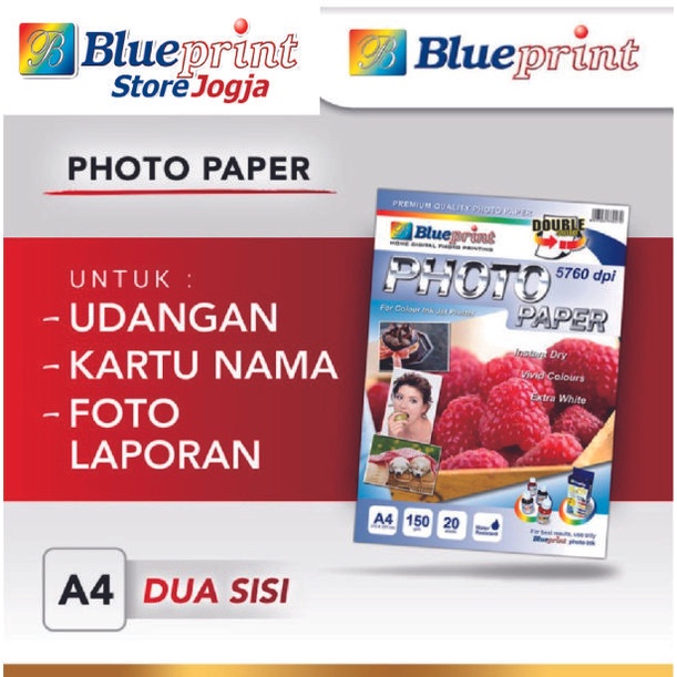 

Buruan beli] Kertas Foto / Double Sided Photo Paper BLUEPRINT A4 150 gsm