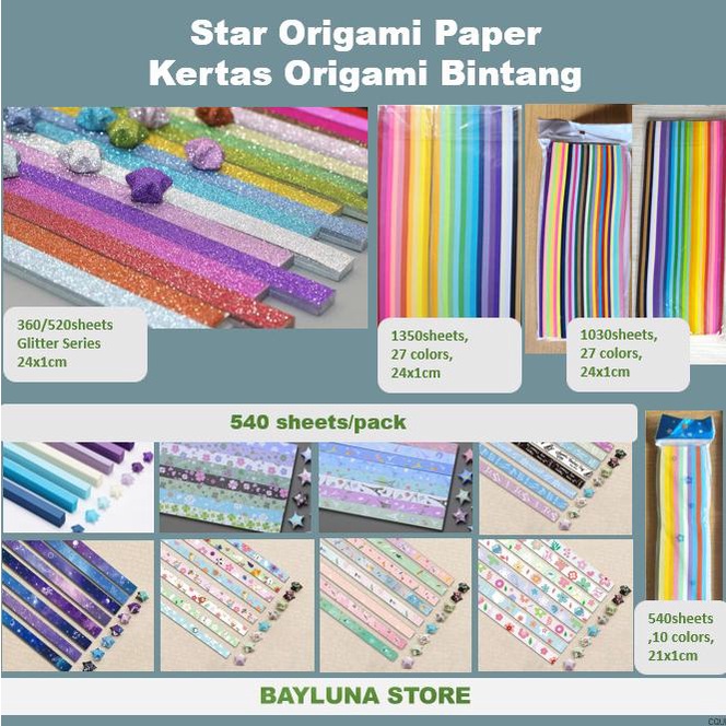 

Bayluna Origami Star Rainbow Warna Warni Kertas Bintang