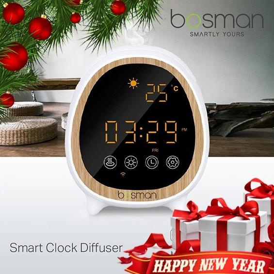 Bosman Smart Clock Diffuser - Aroma Terapi | Wifi | Smart Home Felakasih069