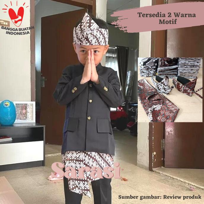 Baju adat sunda beskap jawa sunda jas hitam anak kostum adat sunda
