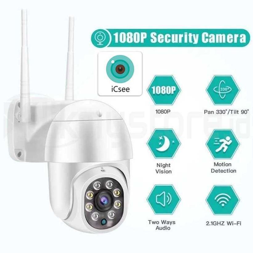 Outdoor IP Cam CCTV Wifi Camera Waterproof PTZ Icsee LAN Kamera Tilt