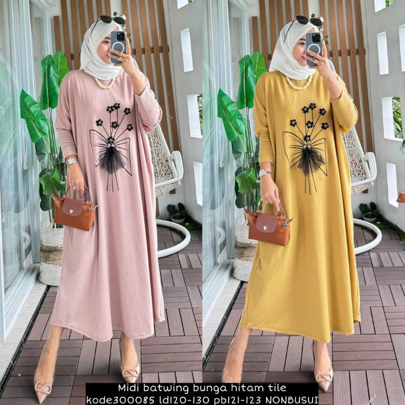 READY Midi Dress Batwing Jumbo Wanita | Batwing Dress | | Batwing Jumbo | | Maxidress Knite | | Maxi