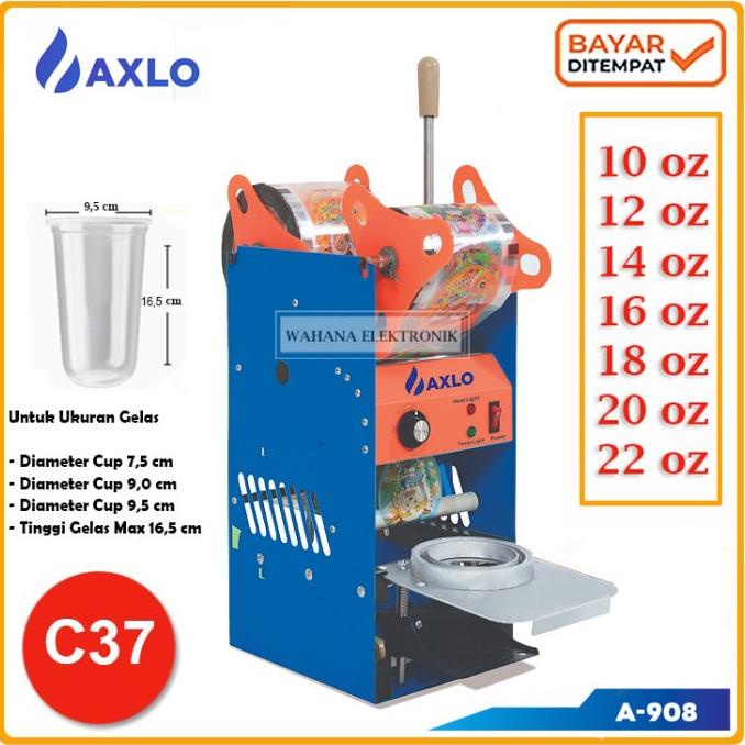 Mesin Cup Sealer C37 Press Gelas Plastik Sealing Machine Ukuran 22 Oz
