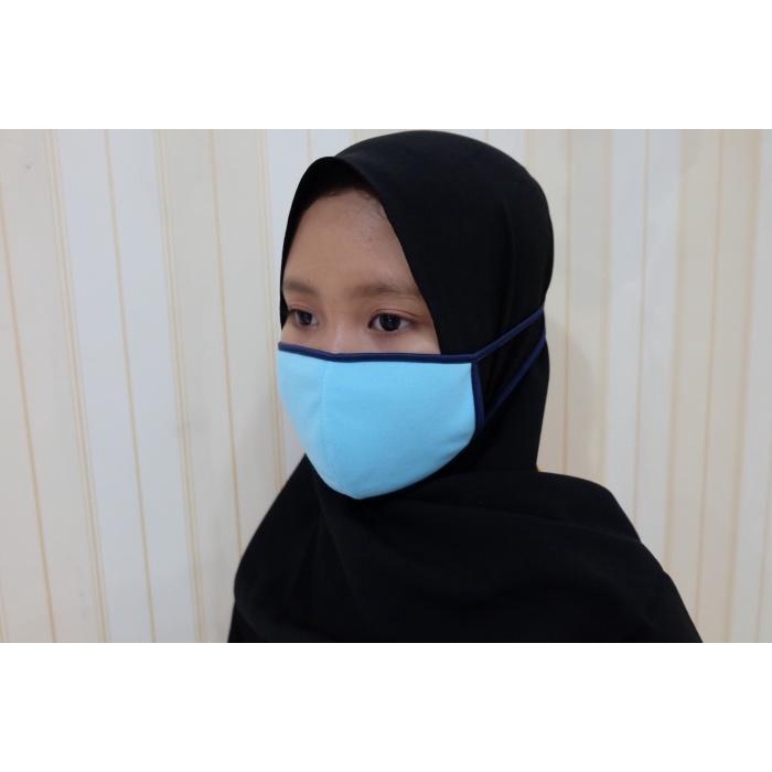 BISA COD - MASKER KAIN LUSINAN TALI IKAT HIJAB 2LAPIS SOFT KATUN