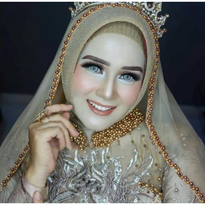 BISA COD - SLAYER PENGANTIN MUTIARA VEIL PENGANTIN HIJAB MUTIARA PANJANG PREMIUM