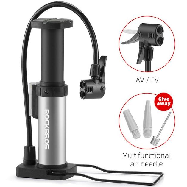 Pompa Sepeda Motor Mobil Rockbros Alloy Pentil Schrader dan Presta