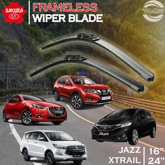 TERLARIS Wiper Frameless Jazz X-trail Karet Kaca Mobil SAKURA