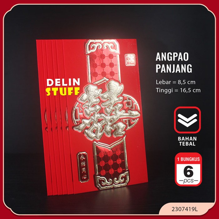 

Buruan beli] Angpao Pernikahan Panjang Shuang Xi Tebal / Angpau Wedding isi 6 pcs