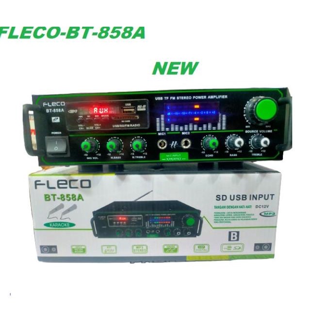 Power Amplifier Fleco Bluetooth Bt-858A / Power Amplifier New Kualitas Premium