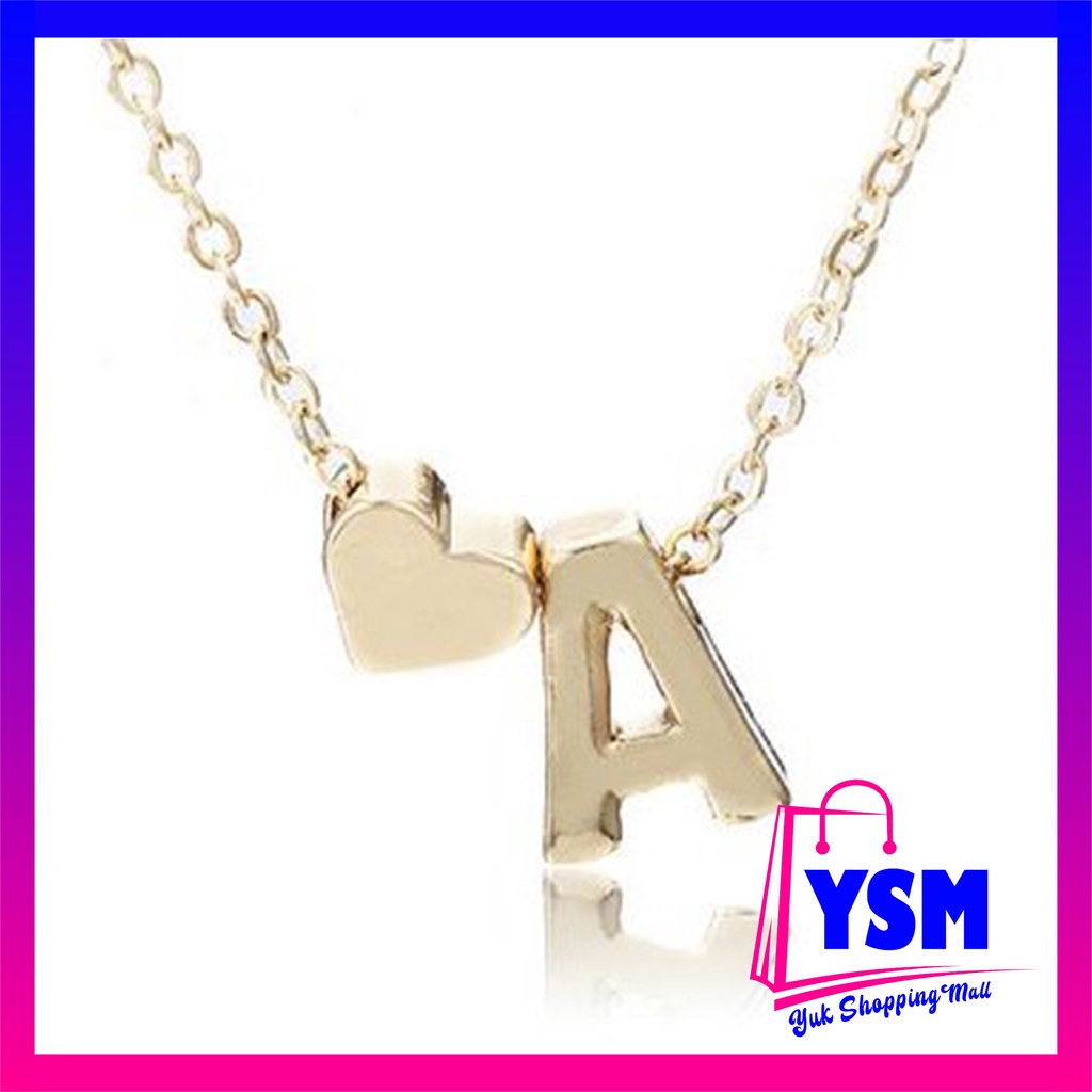 YSM HURUF N-Z KALUNG HURUF LOVE KECIL STAINLESS AKSESORIS FASHION PERHIASAN WANITA GOLD SILVER