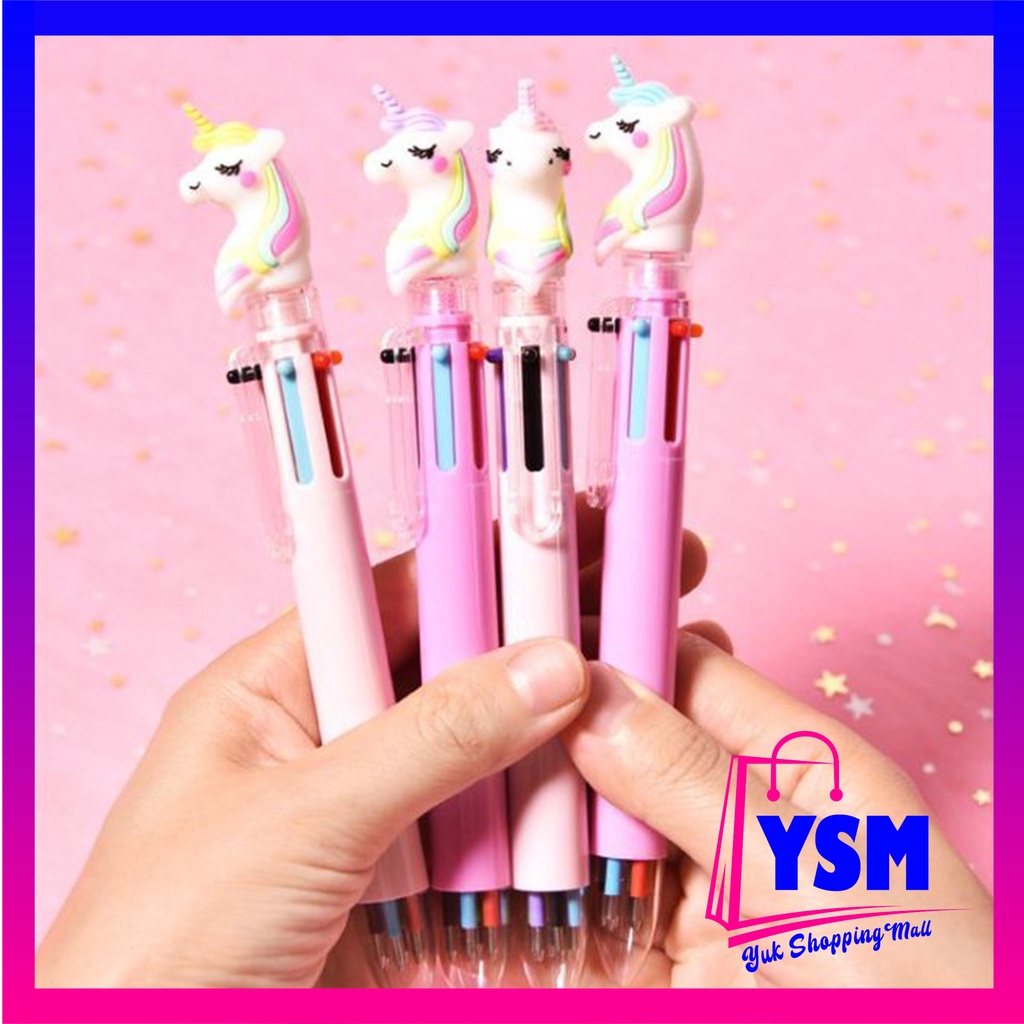

YSM Pena Karakter Mekanik 6 Warna Unicorn Full Moon Pulpen Karakter Unicorn Warna Warni Pulpen Unicorn Multicolor Pulpen Lucu Alat Tulis Sekolah ATK Murah
