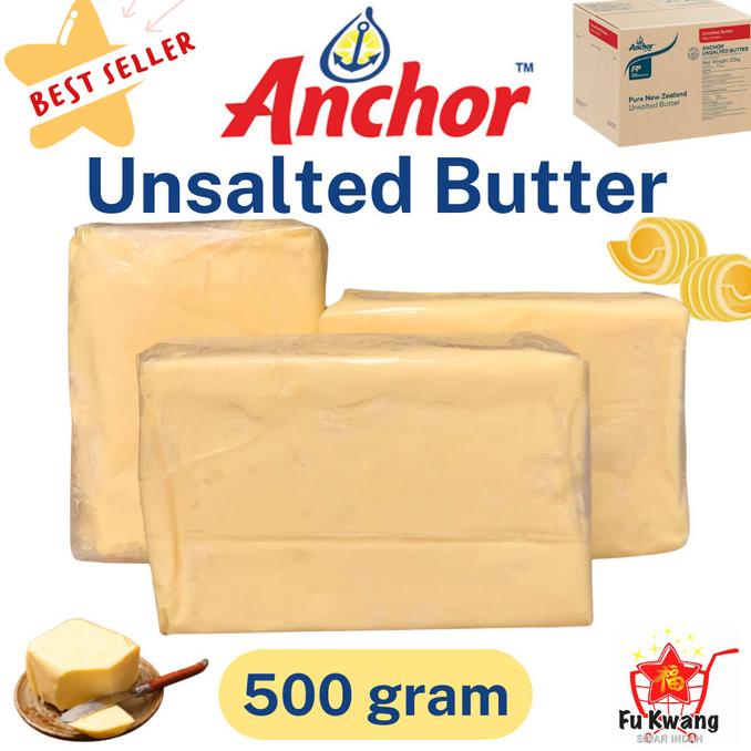 

Produk Unggulan] Anchor Unsalted Butter 500 gram / Butter Anchor / Mentega Tawar