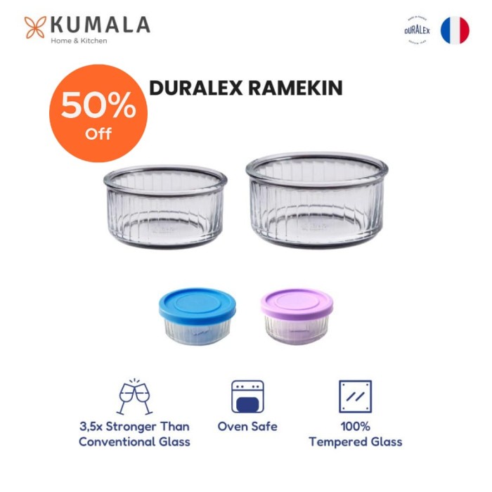 Duralex Ramekin - Wadah Mangkuk Kue Kaca Creme Brulee - Oven Baking