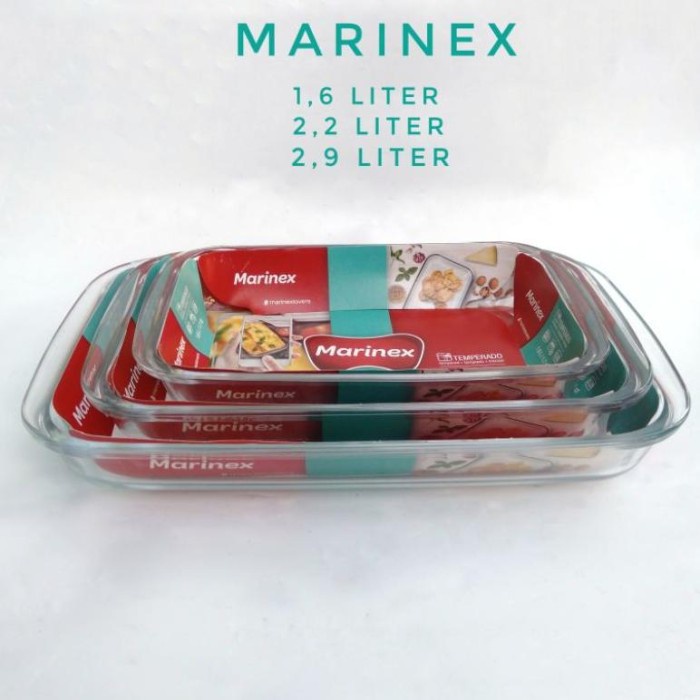 Loyang Kaca Marinex 2,2 L / Pinggan Besar Tahan Panas / Pyrex / Loyang