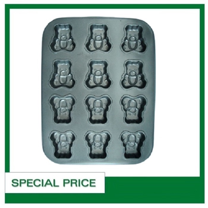 Loyang Cetakan Kue Bolu Muffin Cup Cake 12 Cup 6.5X3 Cm Beruang