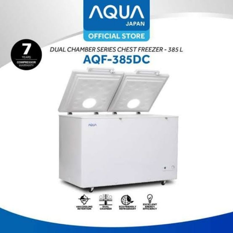 AQUA AQF-385-DC Chest Freezer Box 365 L Lemari Pembeku Dual Chamber