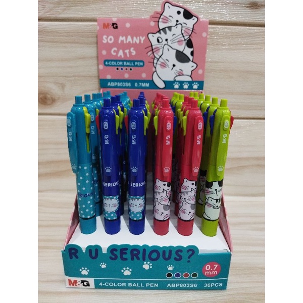 

M&G "SO MANY CATS" 4 COLOURS IN 1 BALL PEN | BULPOIN 4 WARNA | BULPEN 4 WARNA