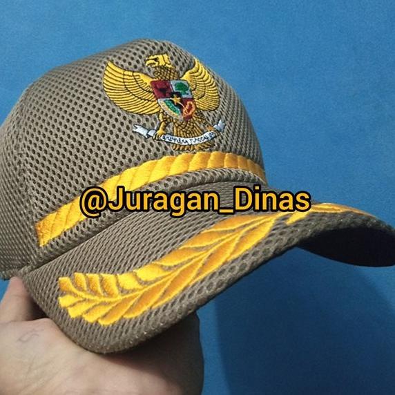 TOPI PNS LOGO LAMBANG GARUDA HITAM KHAKI RT RW LURAH CAMAT PEMBINA