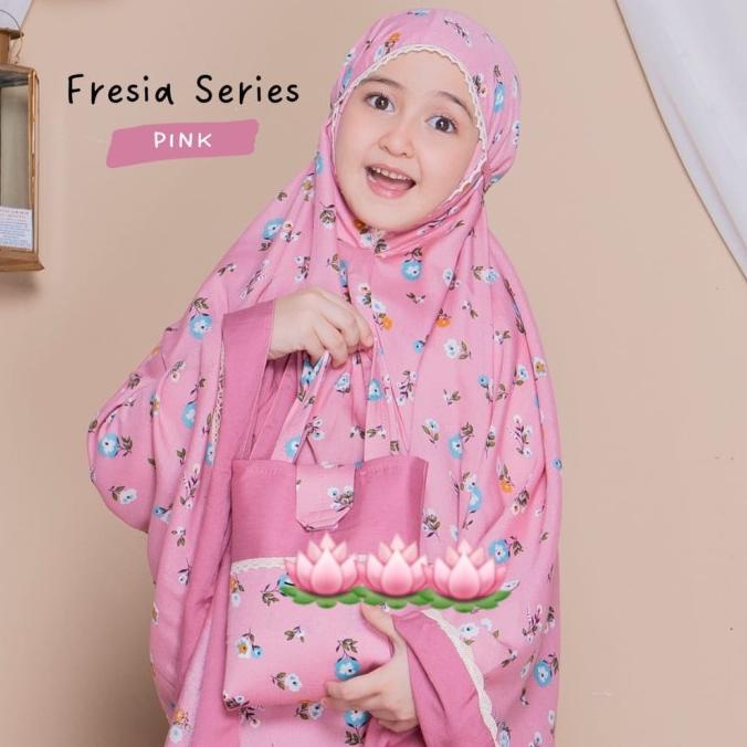 Mukena Anak remaja Tanggung 8 tahun -15 tahun Bunga Salur