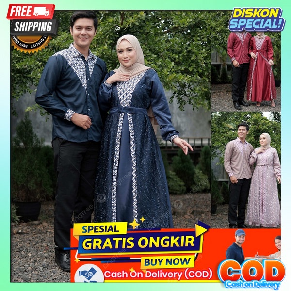 Satu Setel Pakaian Muslim Busana Kembaran Gamis Keluarga Murah Bsju Kondangan Dress Hari Raya Bestse