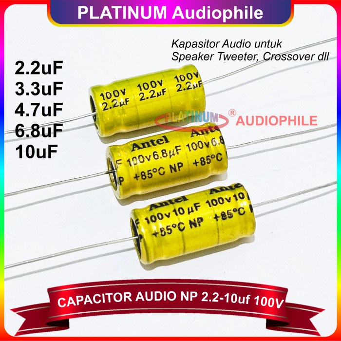 TERLARIS Kapasitor Elco 4.7uf 10uf tweeter Crossover 3.3uf 100v non polar NP
