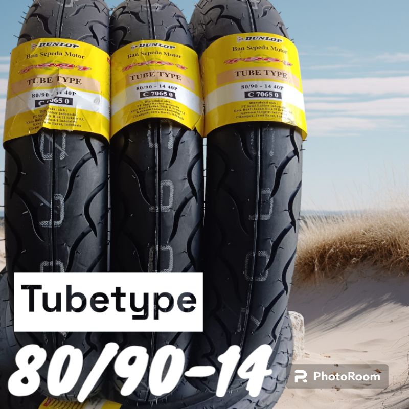 BAN DUNLOP BAN MOTOR MATIC DEPAN DUNLOP 80/90-14 TUBETYPE ORIGINAL