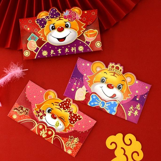 

Angpao Macan 2022 Amplop Panjang Angpau Imlek Merah Ampau Harga Grosir Terbaik